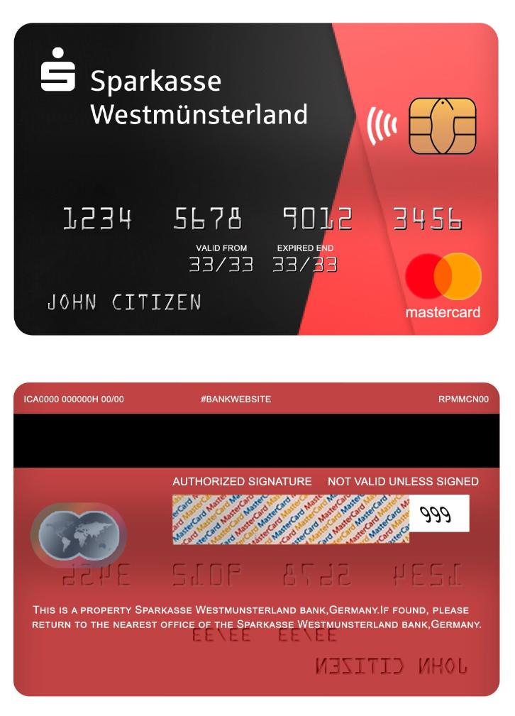 Germany Sparkasse Westmunsterland bank mastercard